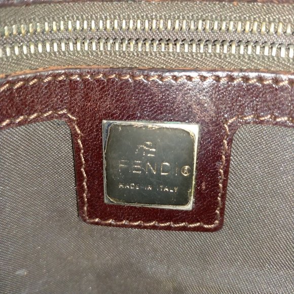 00009165# Authentic Fendi Tote Bag Brown Nylon - Picture 6 of 10